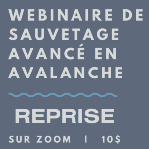 Boutique webinaire sauvetage avancé en avalanche