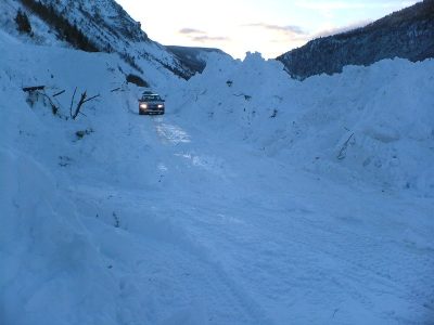 route mur neige